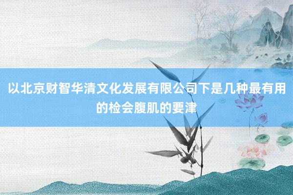 以北京财智华清文化发展有限公司下是几种最有用的检会腹肌的要津